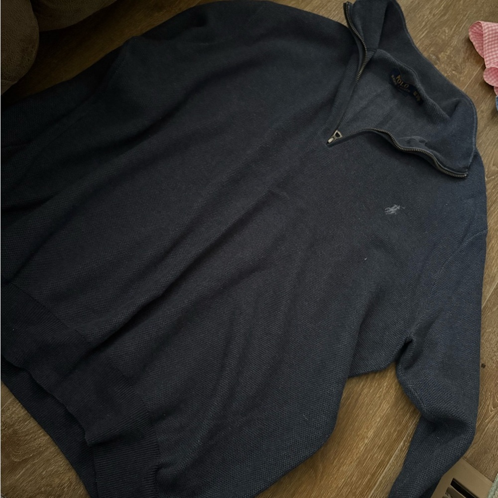 Ralph Lauren Men's Dark Blue Zip-Up Sweater